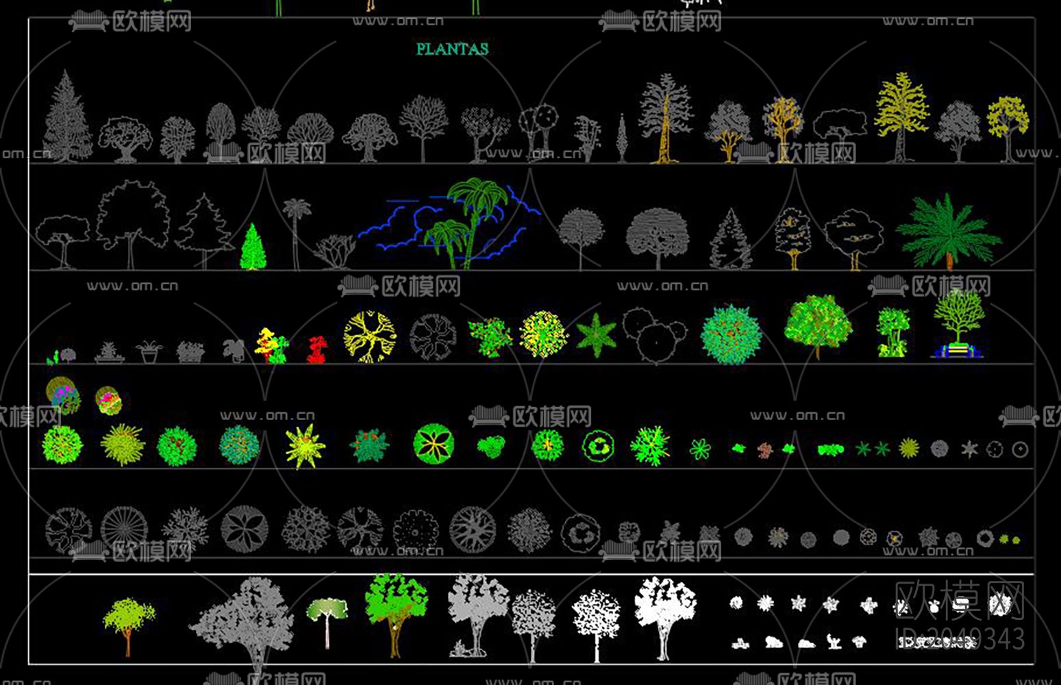 植物cad图库下载（渲染图6）