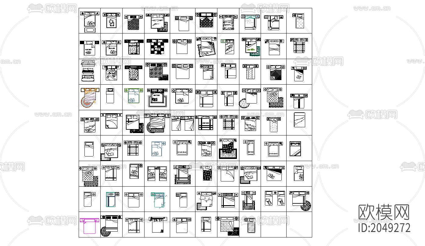 室内平面cad图库下载