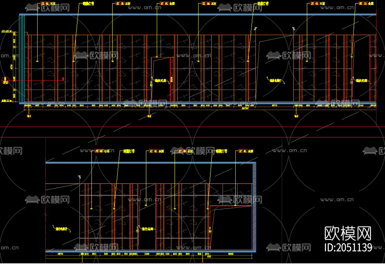 企业办公楼一层大厅cad施工图下载（渲染图7）