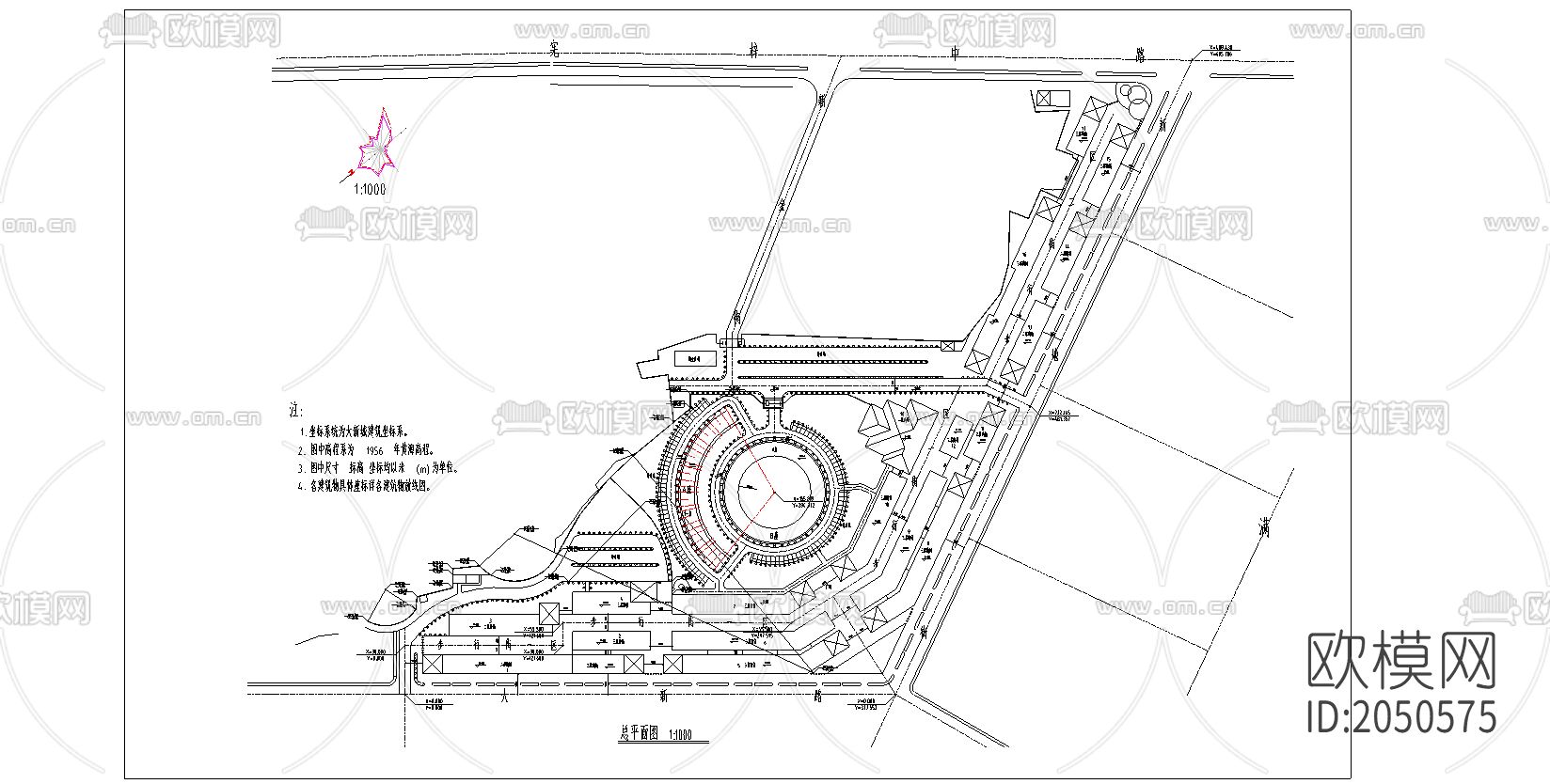 步行街规划图cad施工图下载（渲染图1）