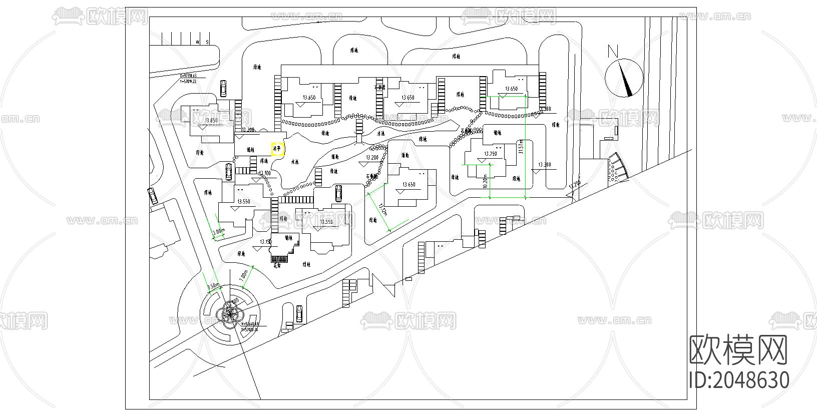 河畔花园cad施工图下载（渲染图2）