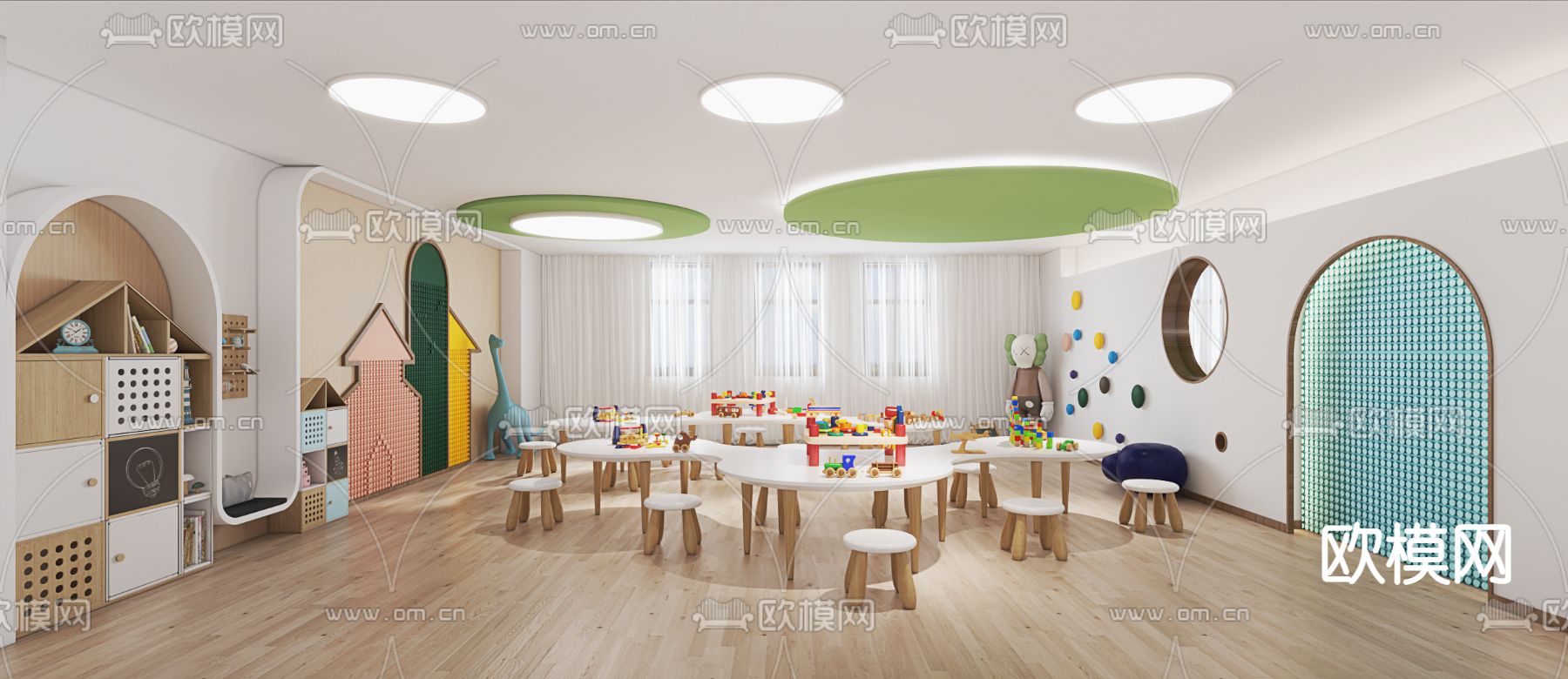 现代幼儿园教室免费3d模型下载