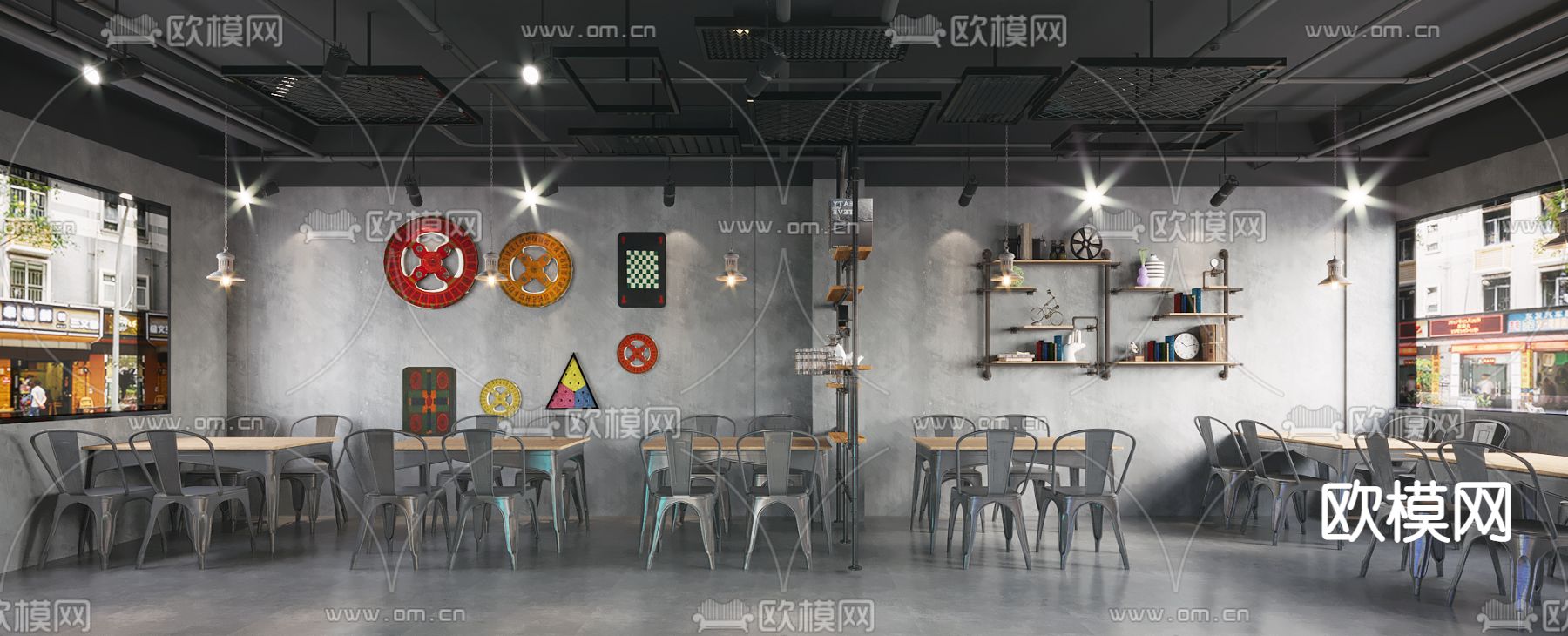 工业风酒吧3d模型