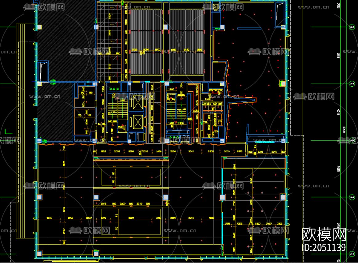 企业办公楼一层大厅cad施工图下载（渲染图3）