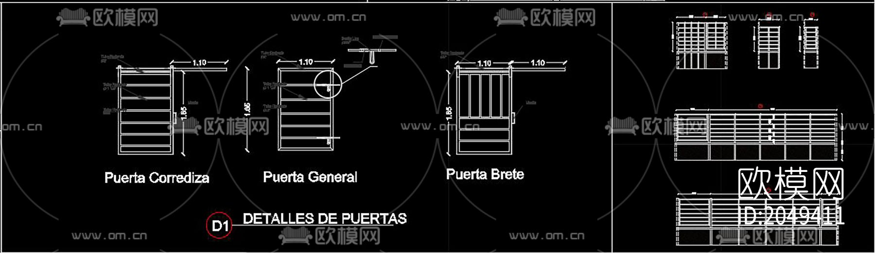 围栏cad图库下载（渲染图5）