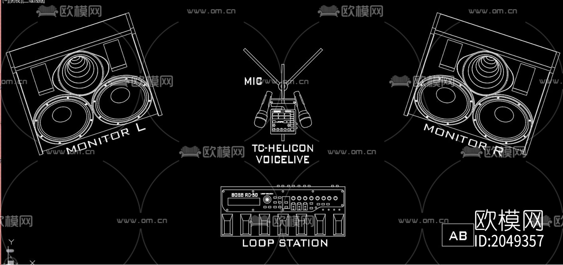 KTV设备cad图库下载（渲染图6）