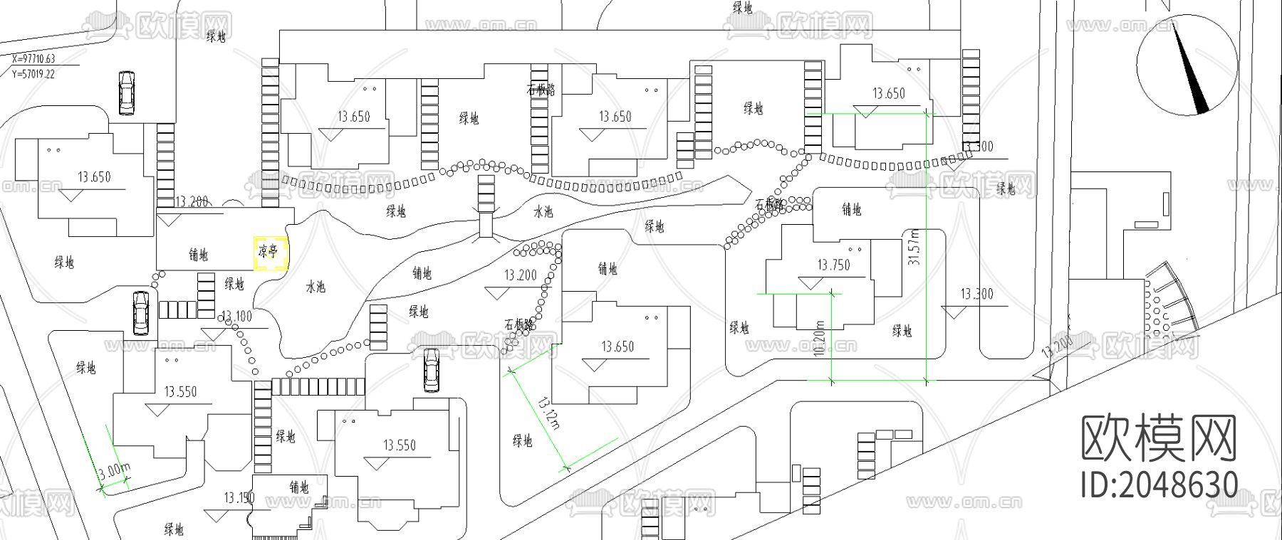 河畔花园cad施工图下载（渲染图1）