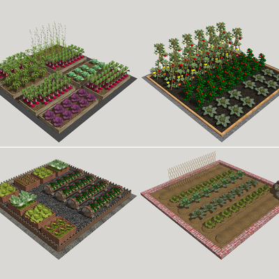  现代菜园su模型 