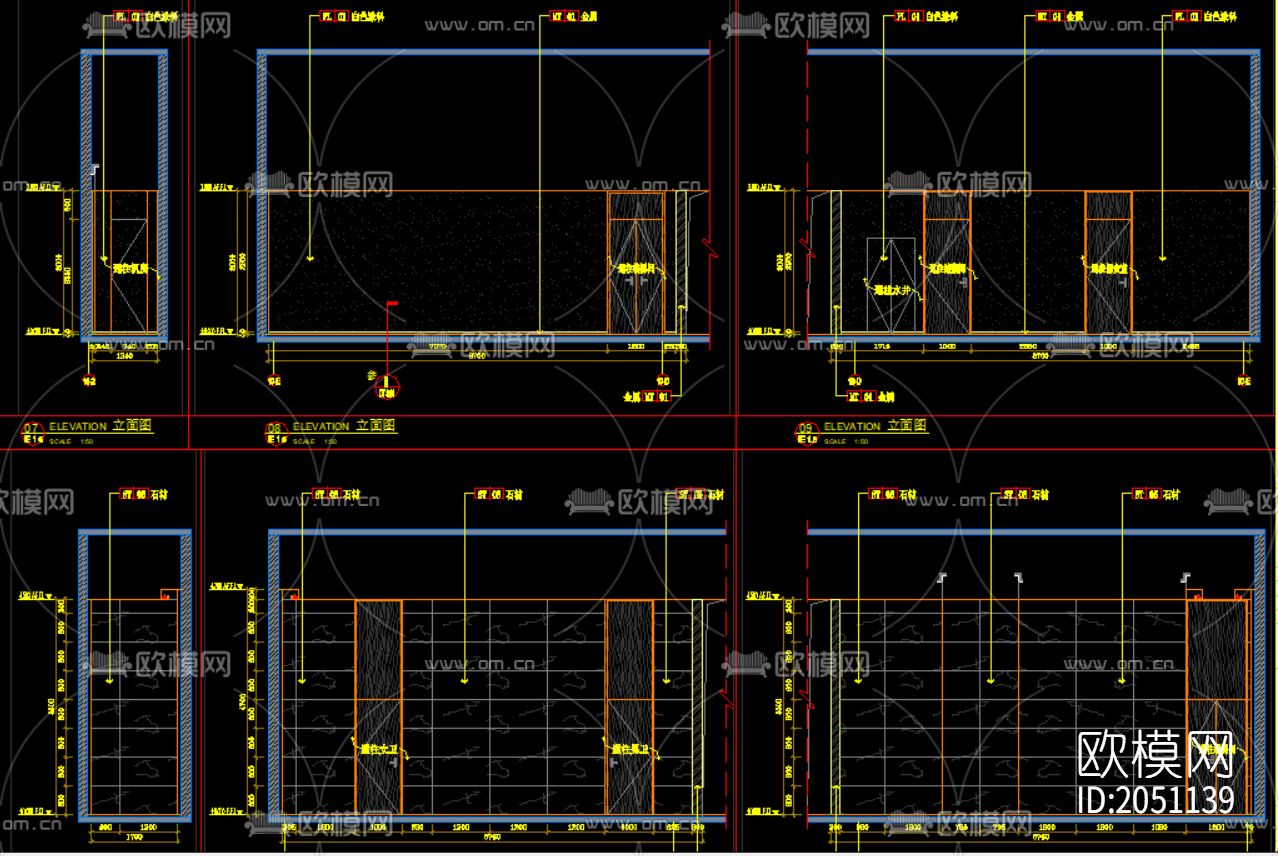 企业办公楼一层大厅cad施工图下载（渲染图8）