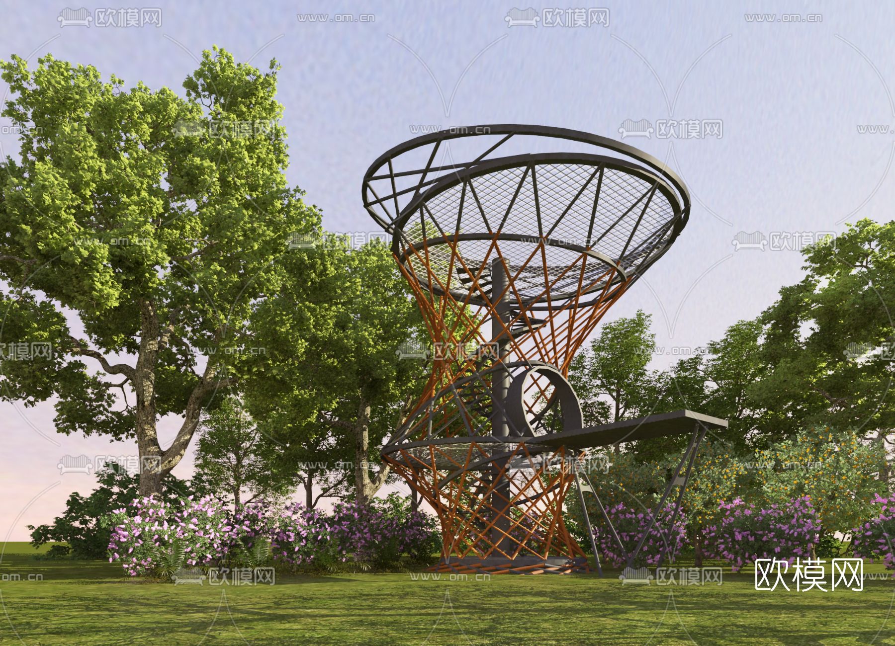 现代小型观景台免费3d模型下载