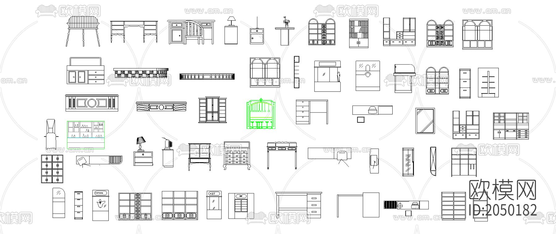 各种室内家具cad图库-免费3dmax模型库-欧模网
