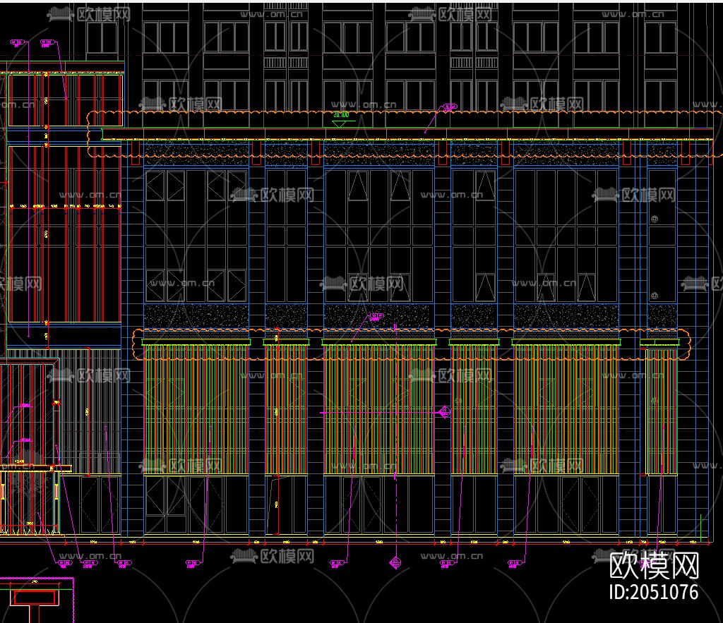 店面店招门头广告位设cad施工图下载（渲染图3）
