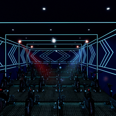  现代动感单车房su模型 