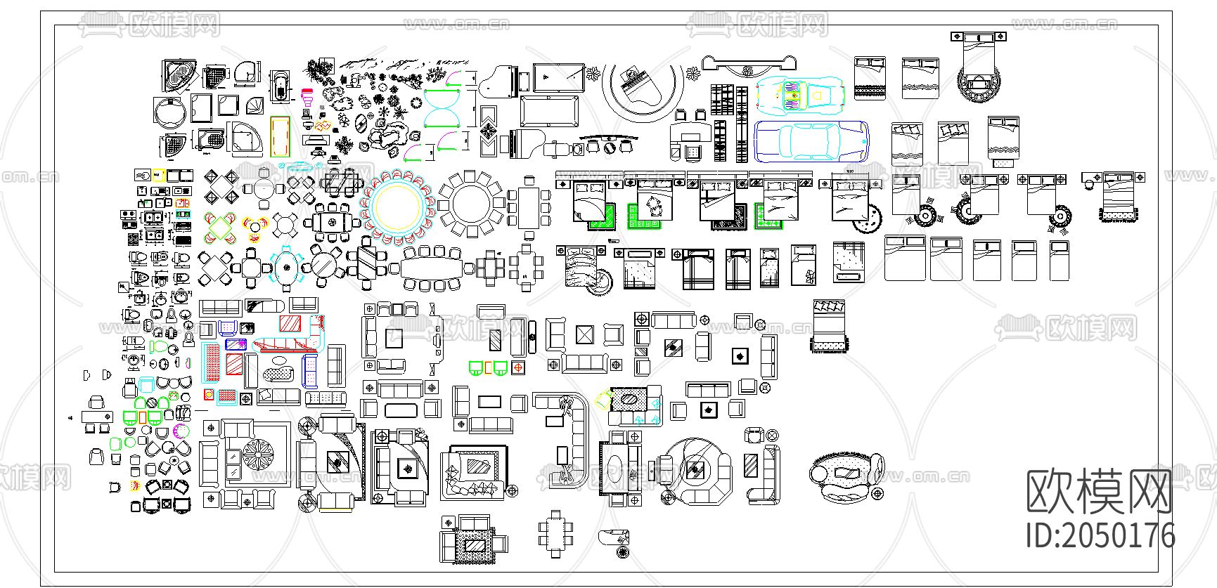 室内平面cad图库下载
