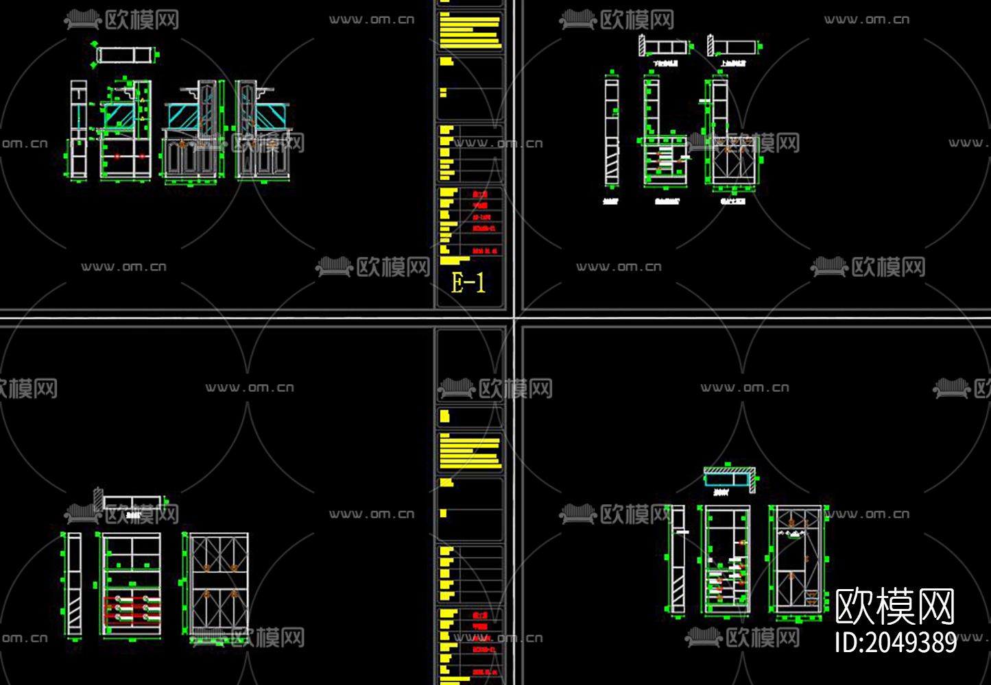 多种柜体cad图库下载（渲染图3）