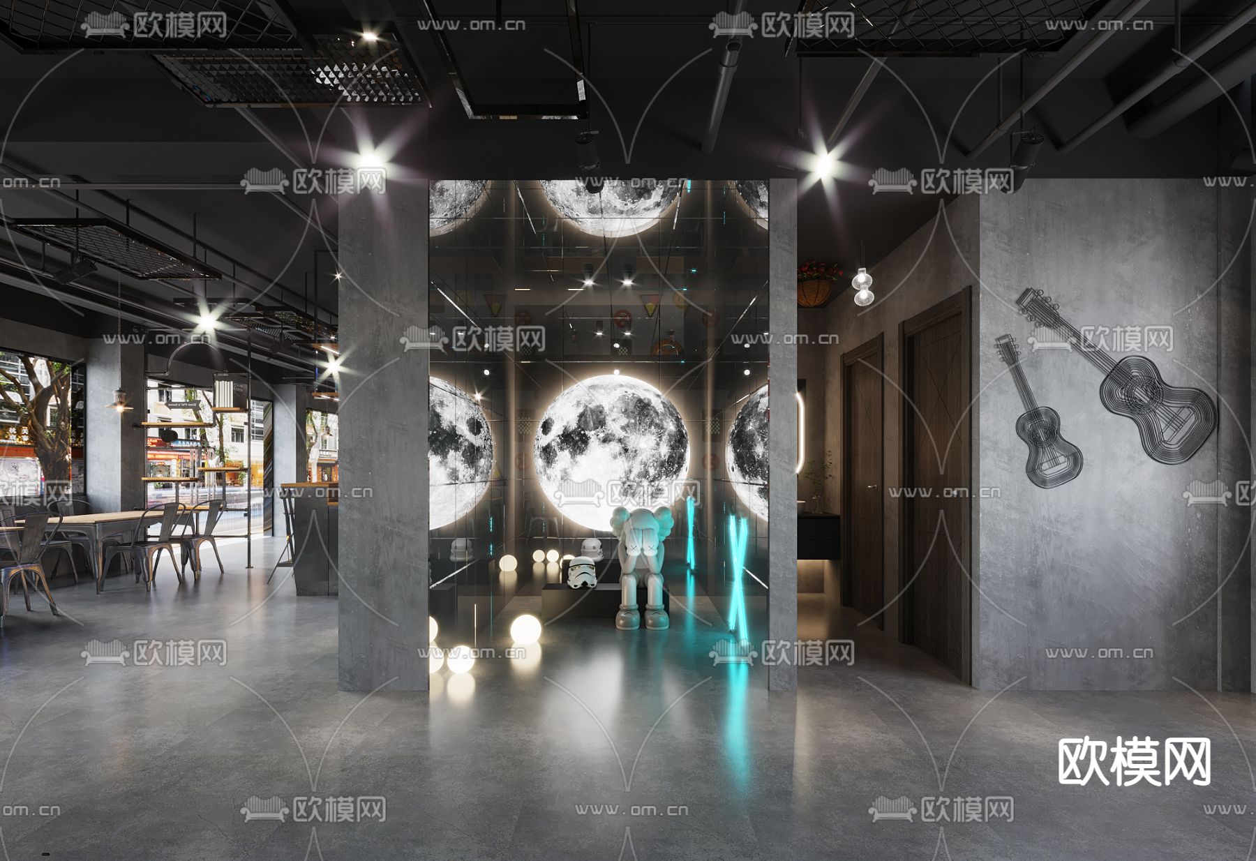 工业风酒吧3d模型