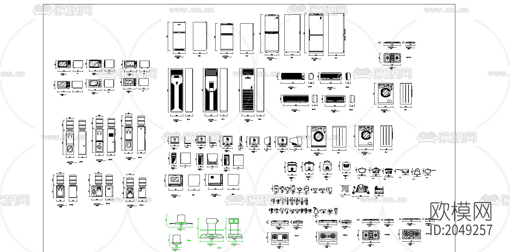 室内平立面cad图库下载（渲染图1）