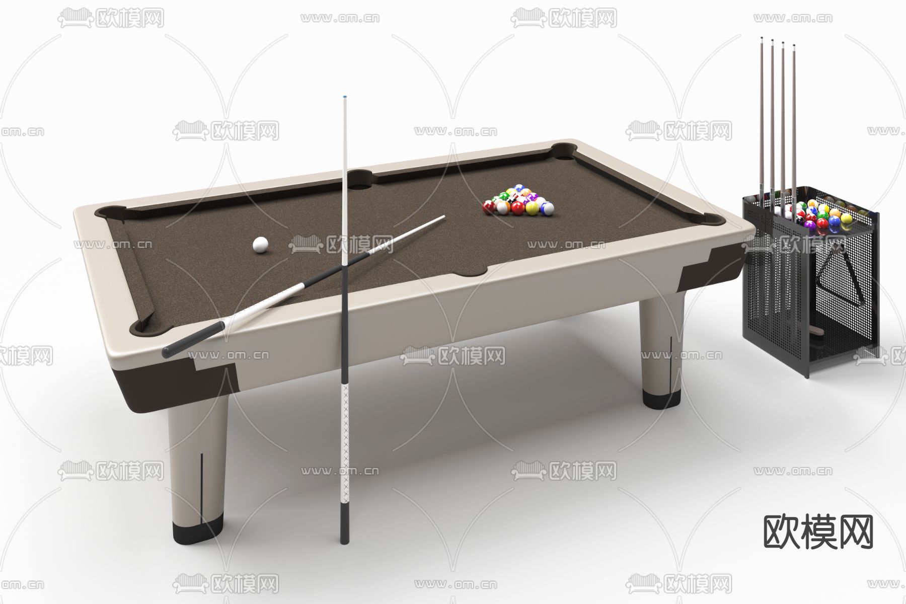 现代台球桌3d模型下载