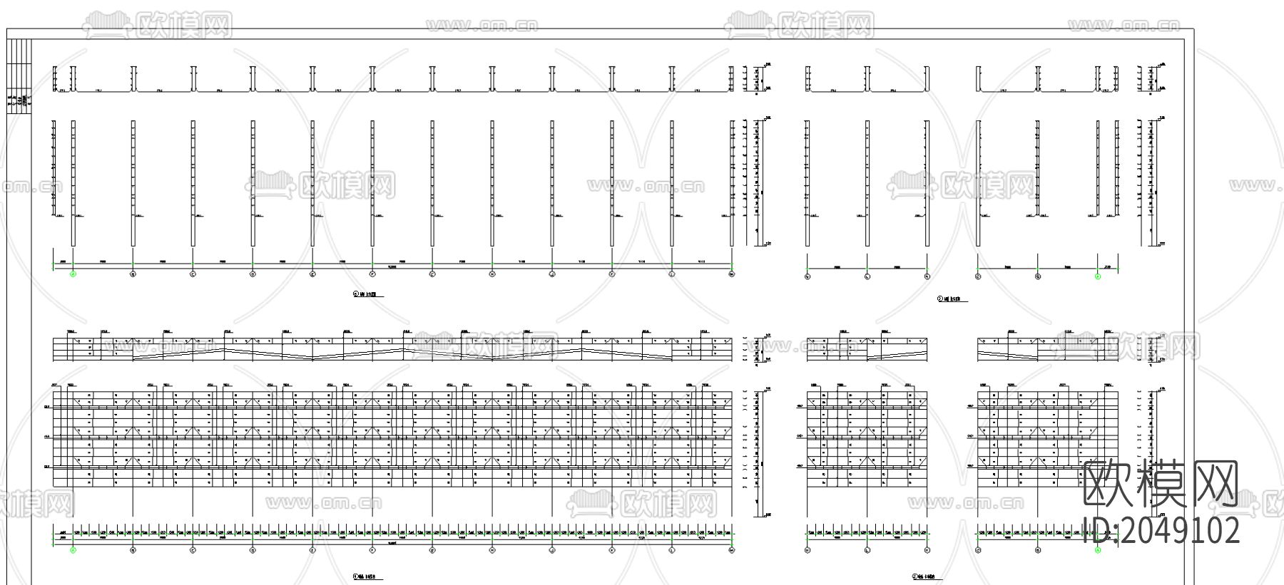 钢框架钢结构家具城cad施工图下载（渲染图3）