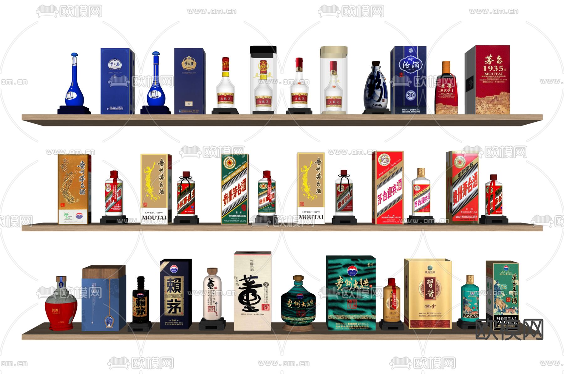 现代酒品su模型下载