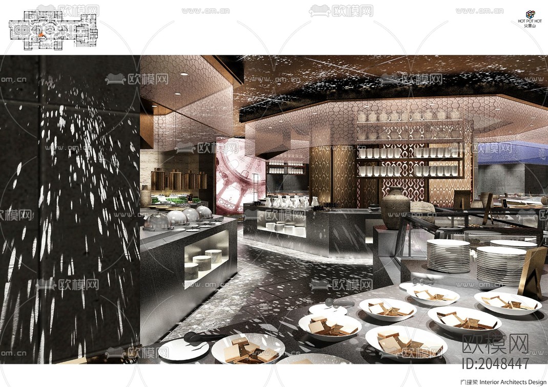 宴山大悦诚餐饮店cad施工图-免费3dmax模型库-欧模网