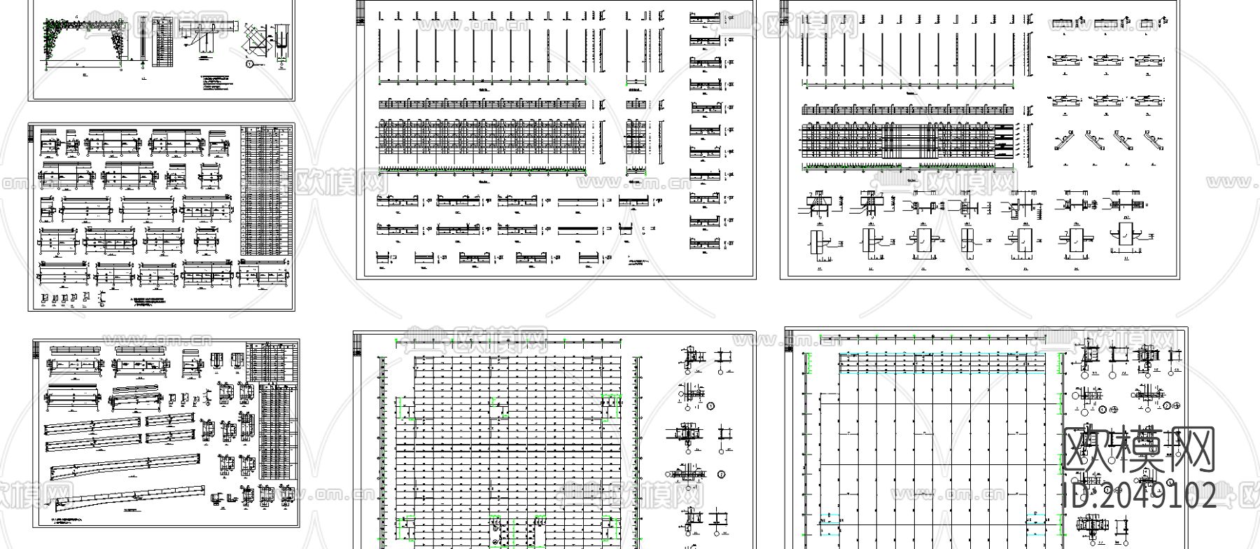 钢框架钢结构家具城cad施工图下载（渲染图1）