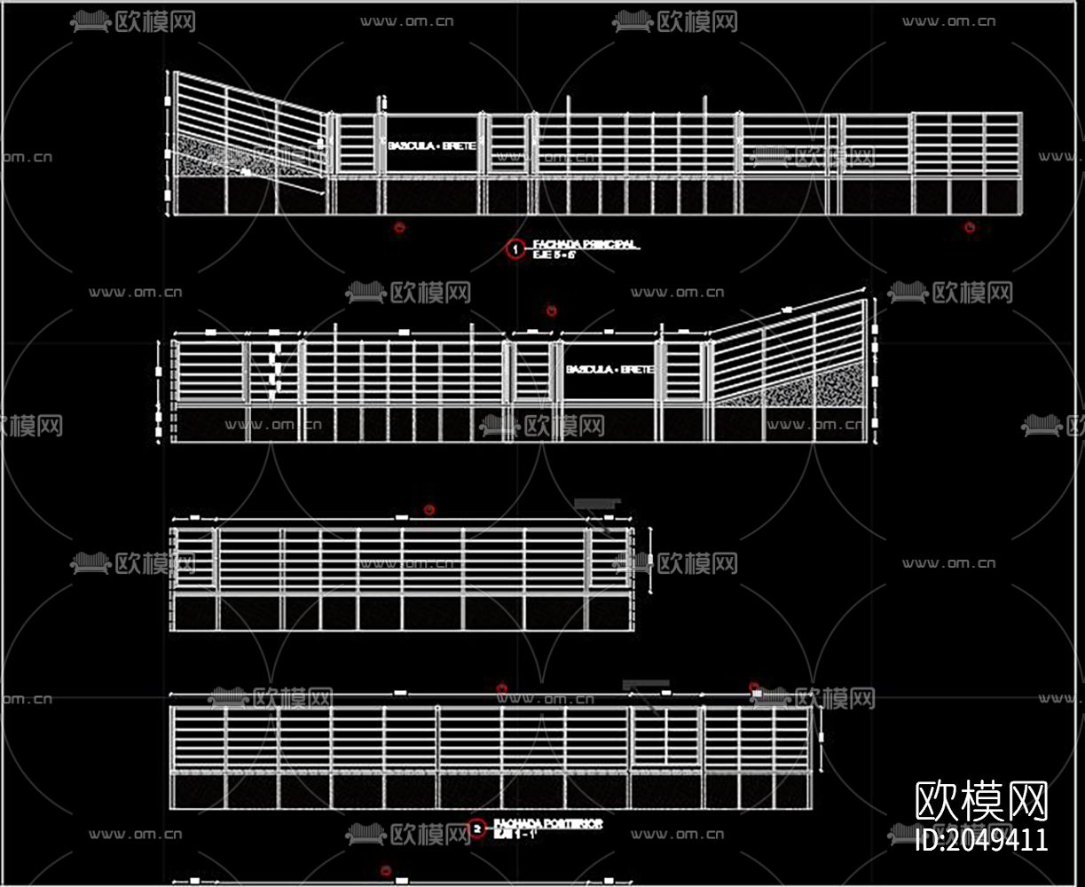 围栏cad图库下载（渲染图3）