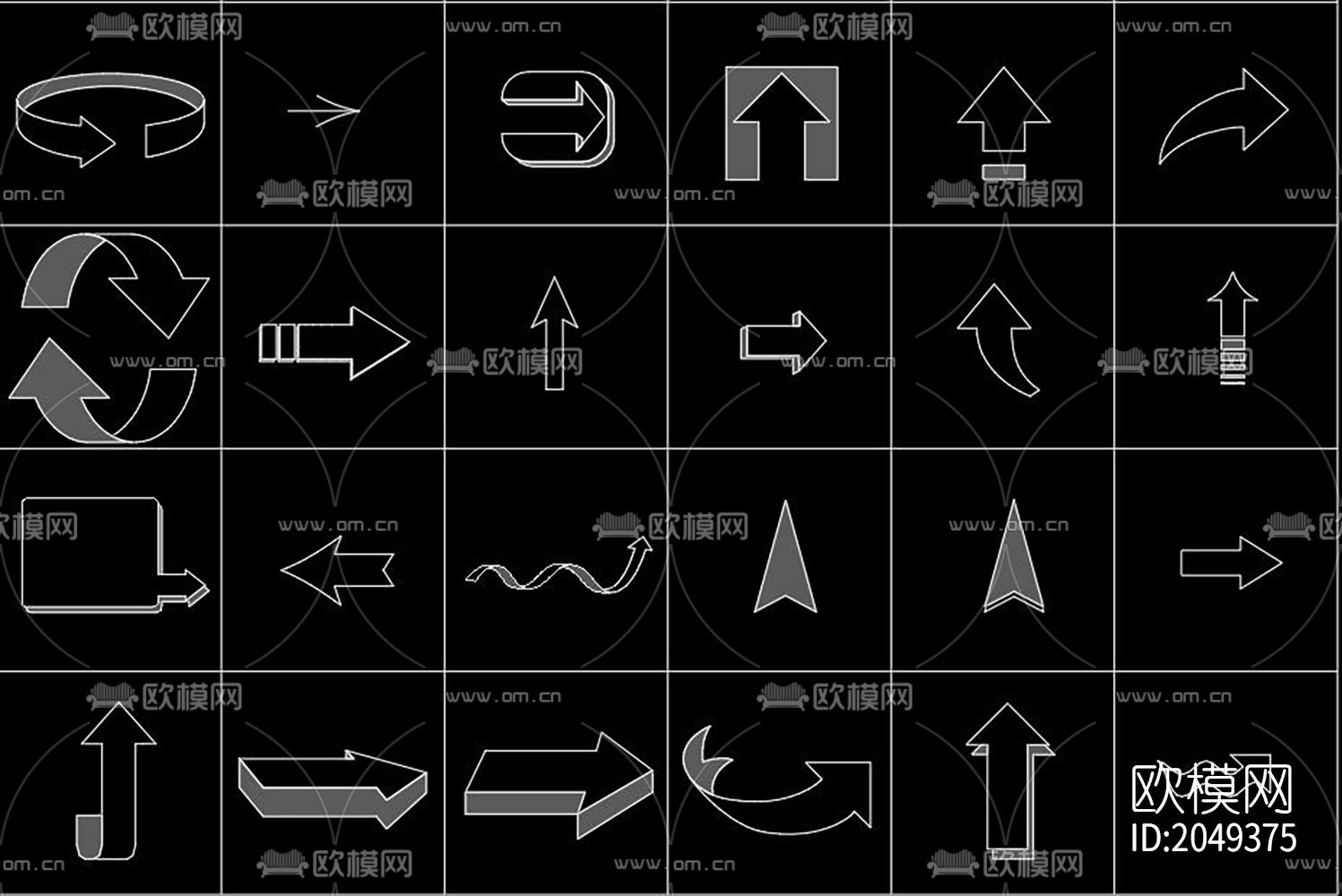箭头cad图库下载（渲染图2）