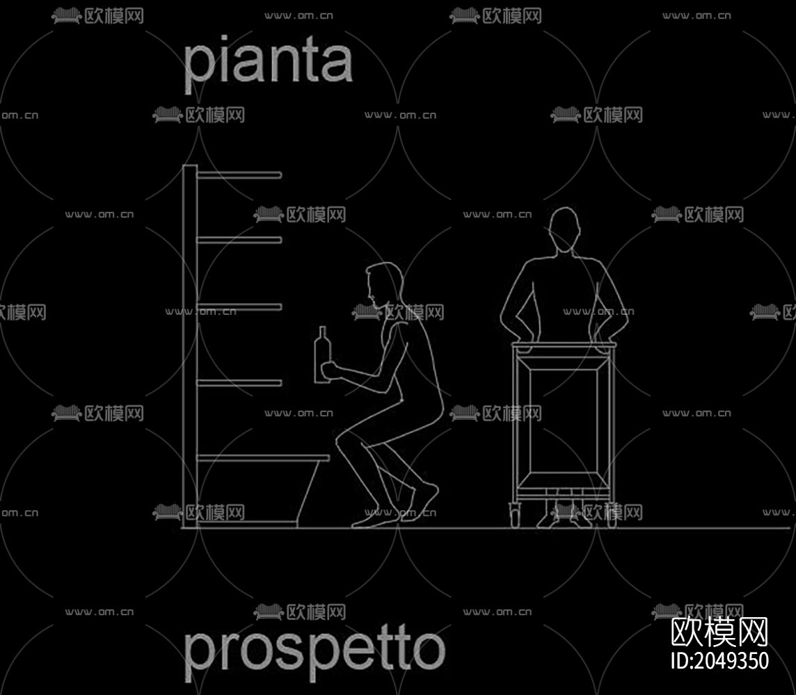 超市设备cad图库下载（渲染图4）
