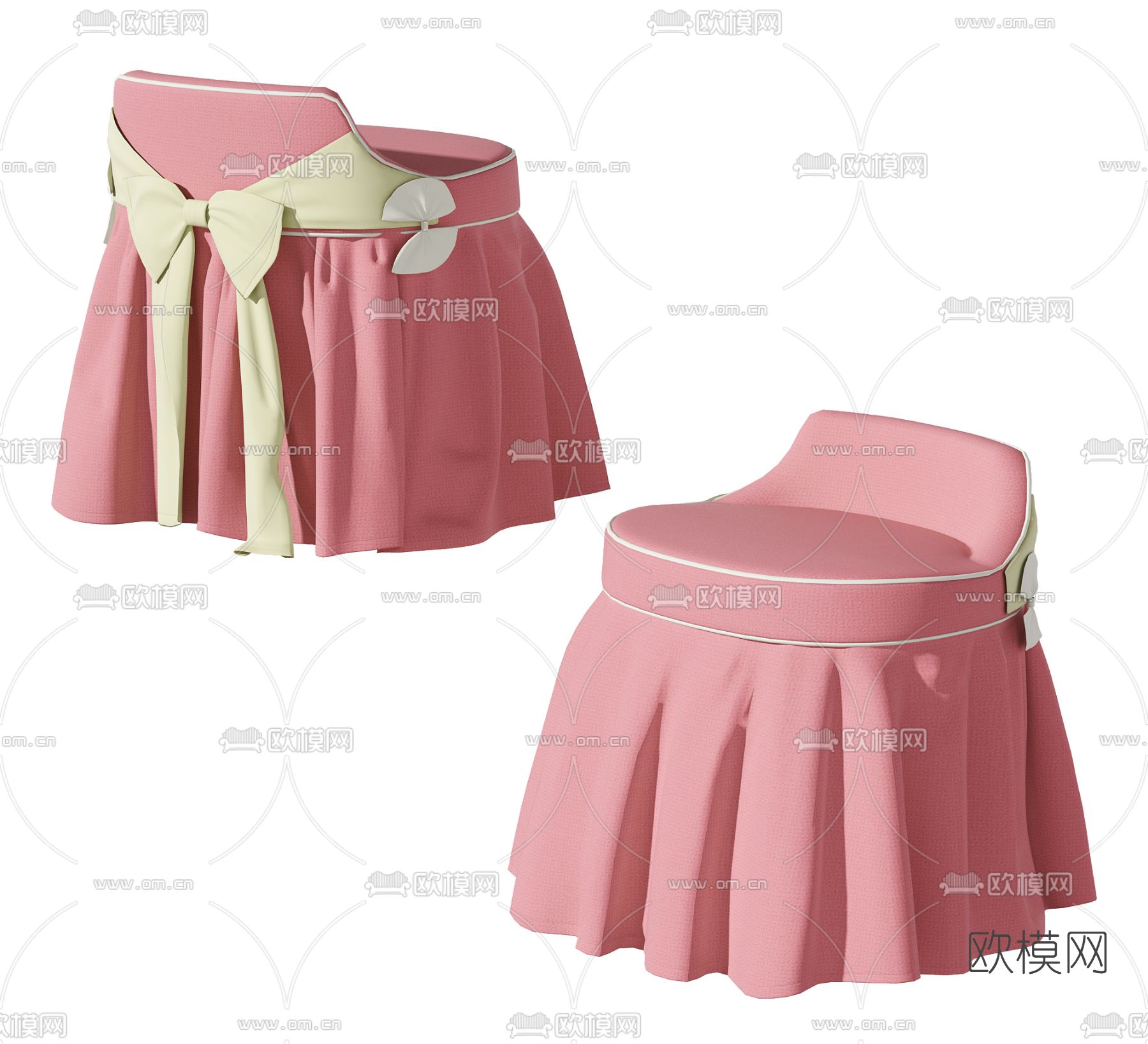 现代布艺儿童凳子3d模型下载