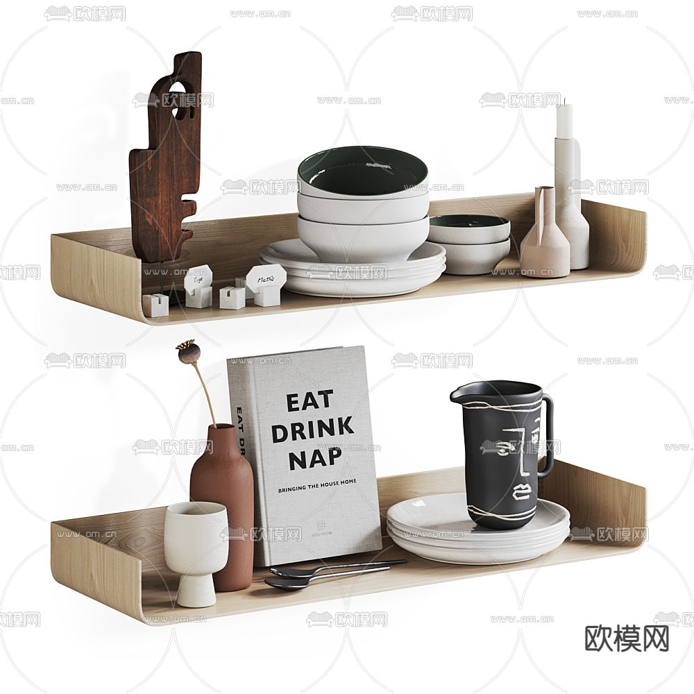 现代餐具厨房用品3d模型