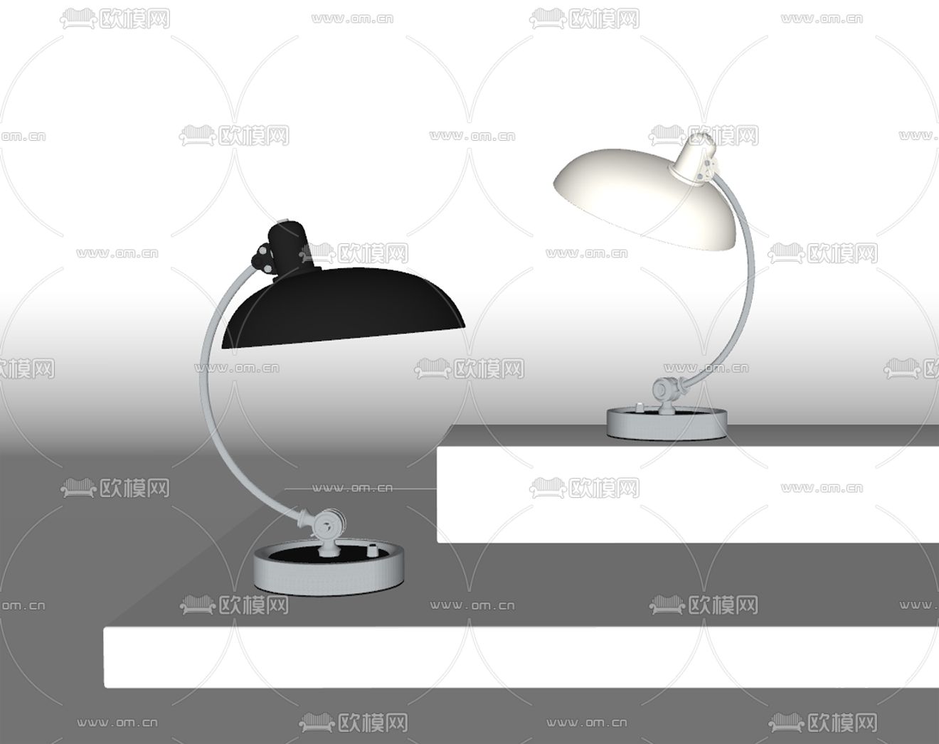 北欧复古台灯su模型下载（渲染图2）