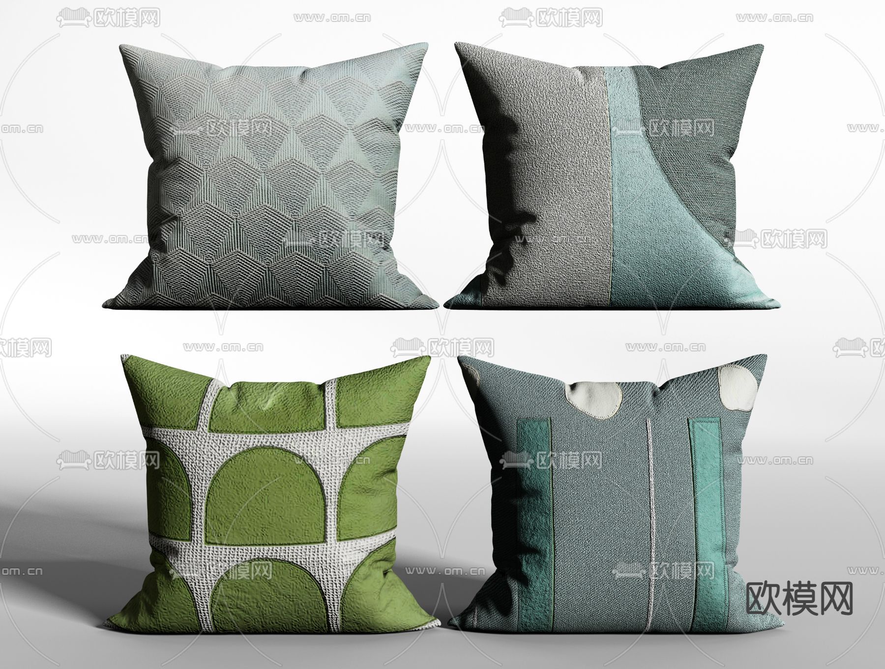 现代布艺抱枕3d模型下载