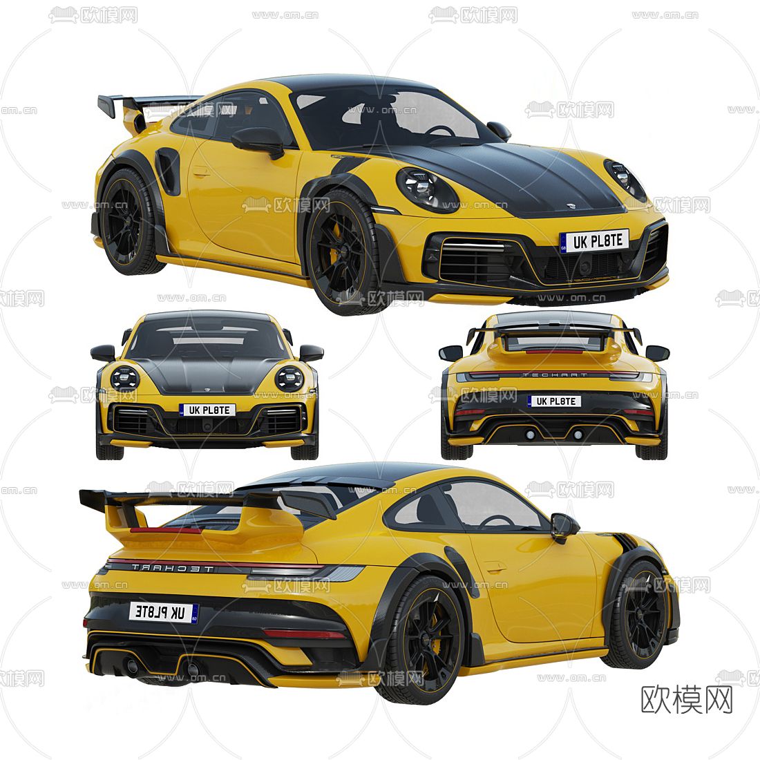 现代保时捷911跑车3d模型