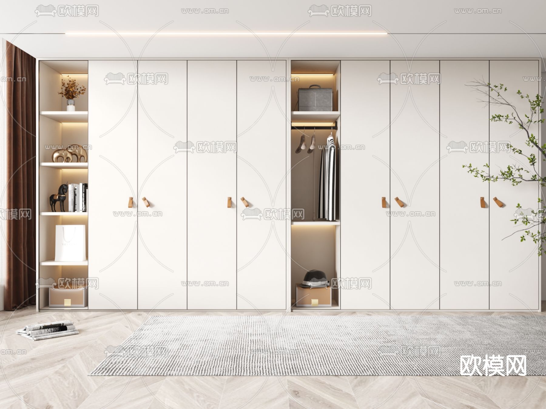 现代衣柜susu模型下载（渲染图1）