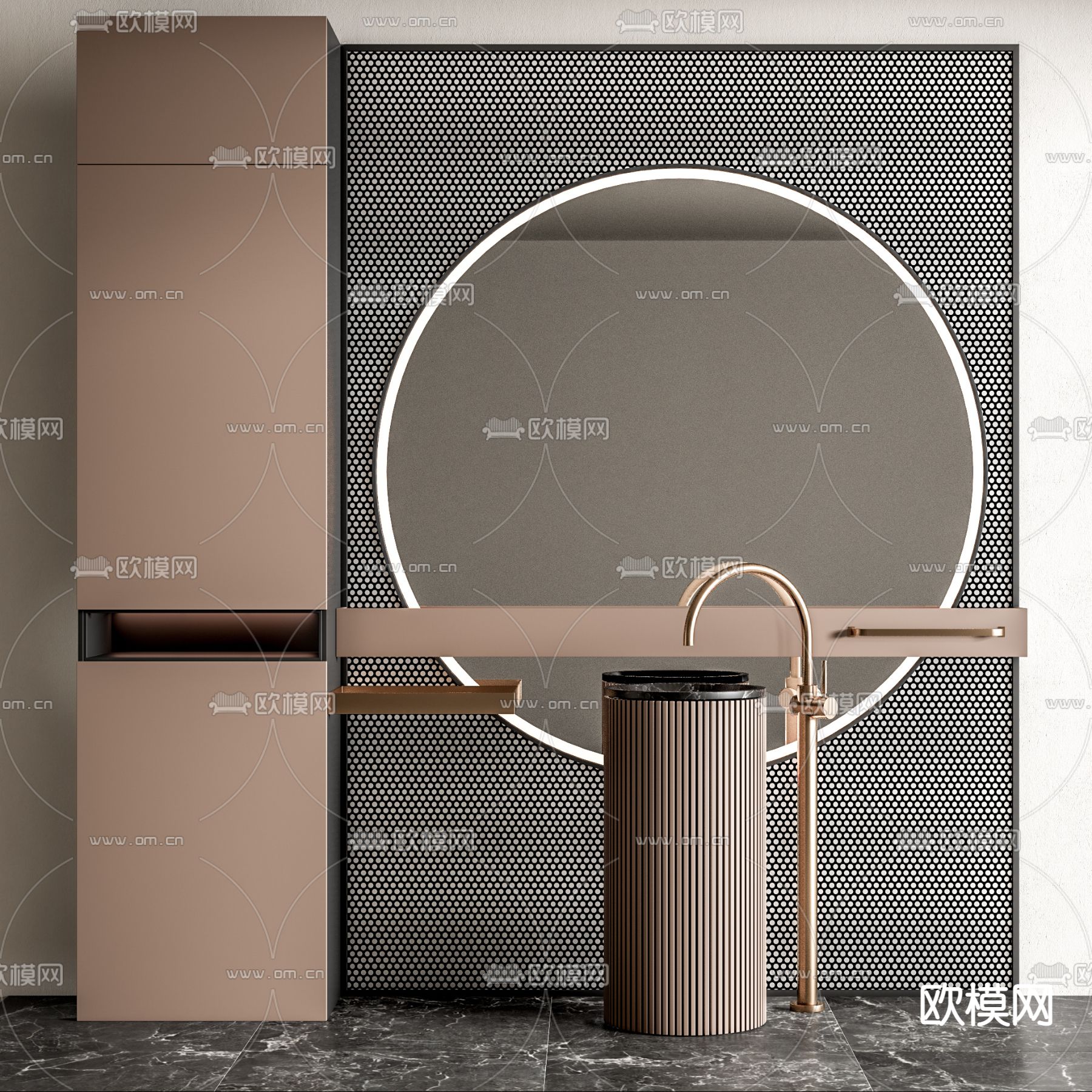 现代洗手台su模型