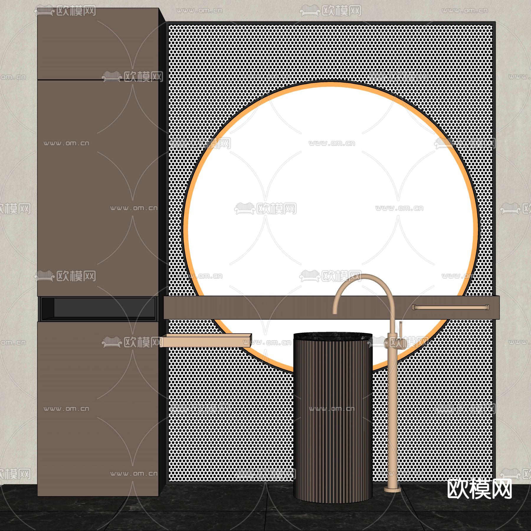 现代洗手台su模型