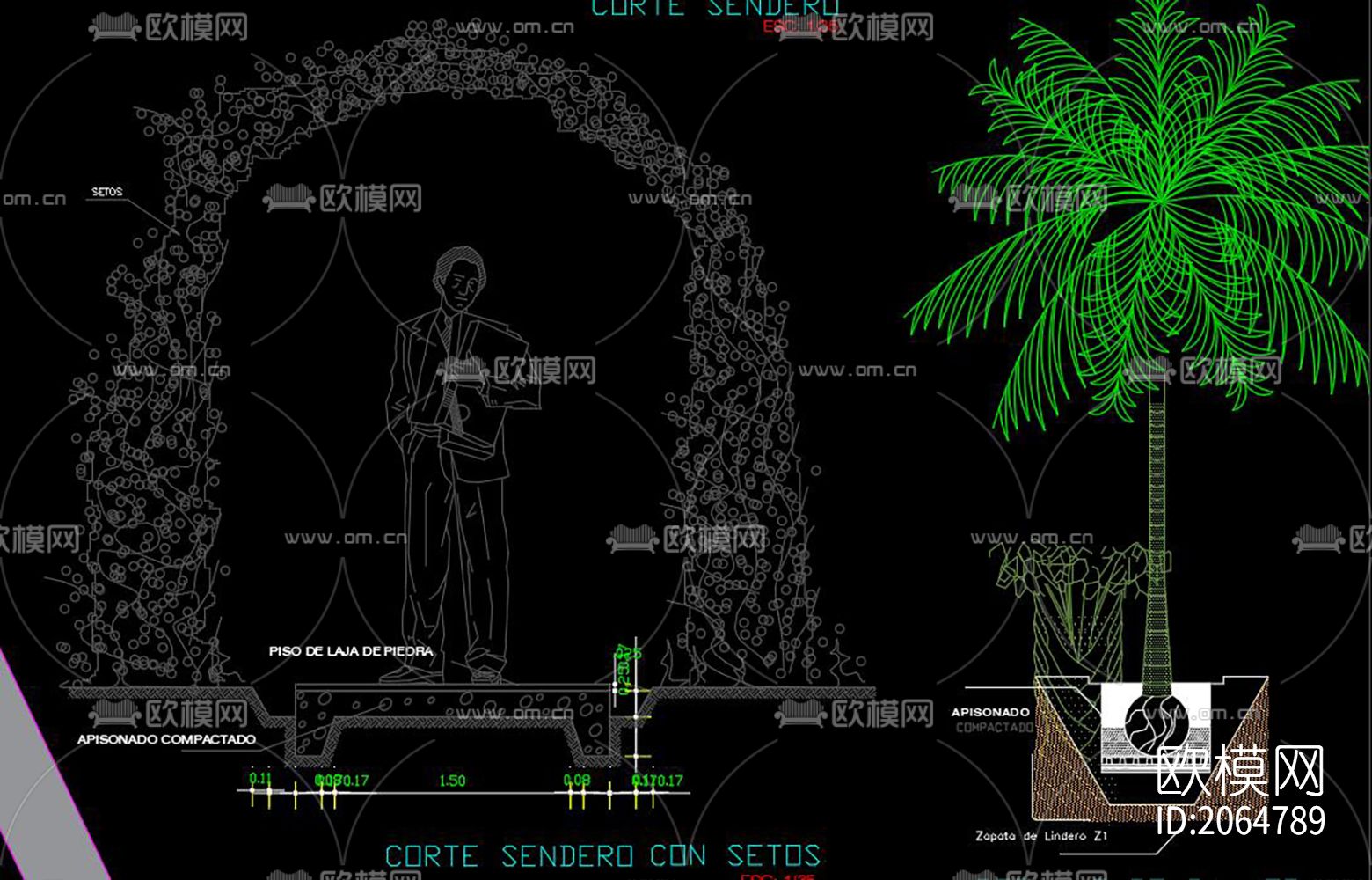 公园景观cad图纸下载（渲染图3）
