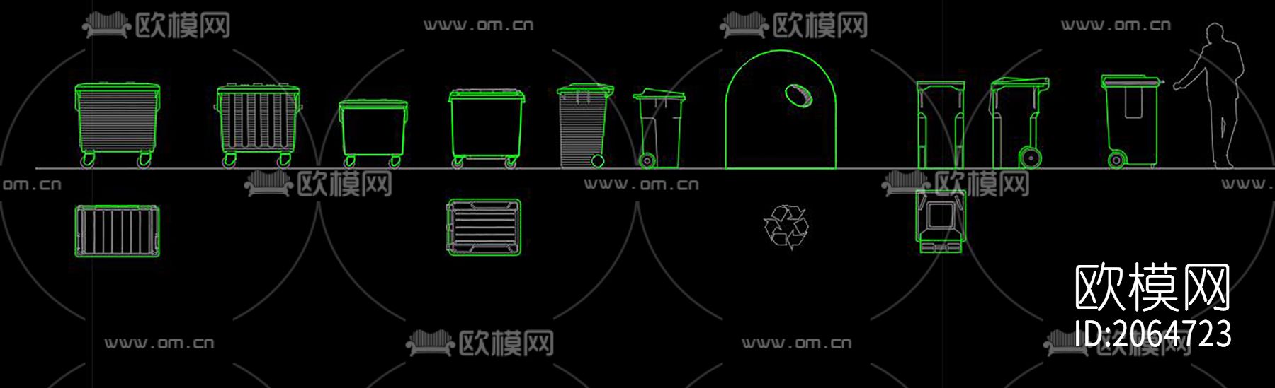 城市户外家具cad图库下载（渲染图7）