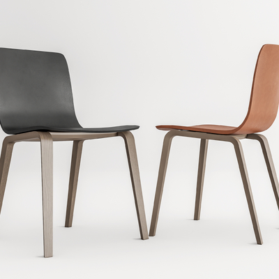 现代皮革餐椅单椅su模型