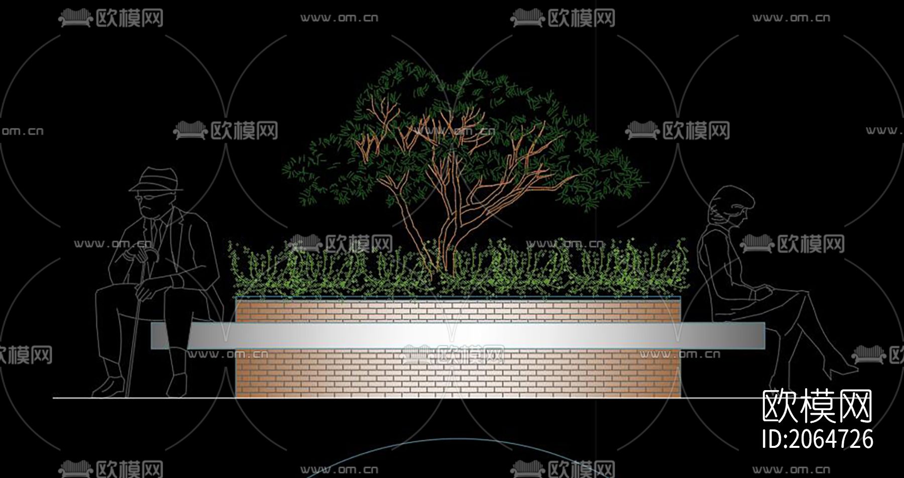 花池cad图库下载（渲染图2）