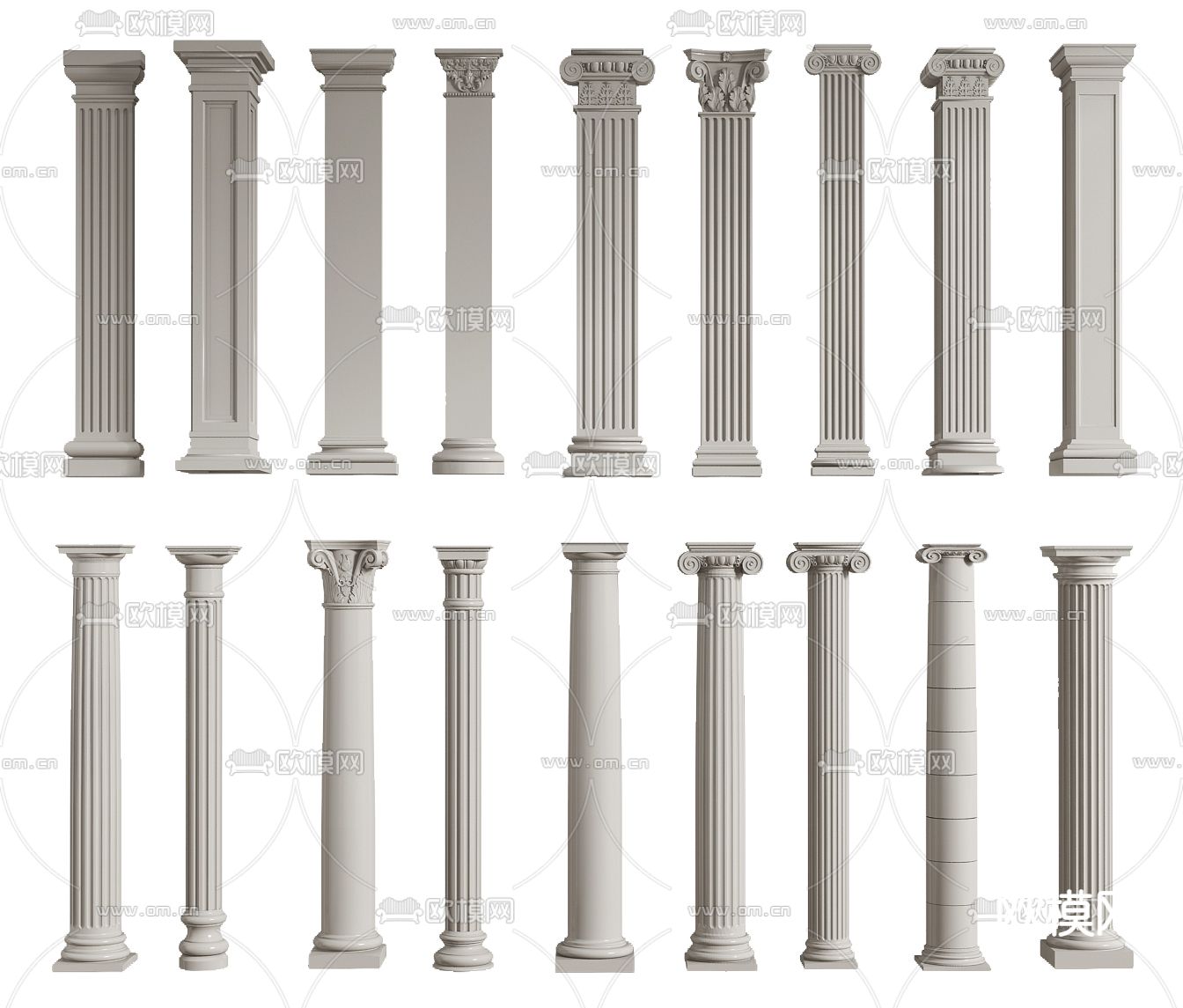欧式罗马柱su模型下载（渲染图1）
