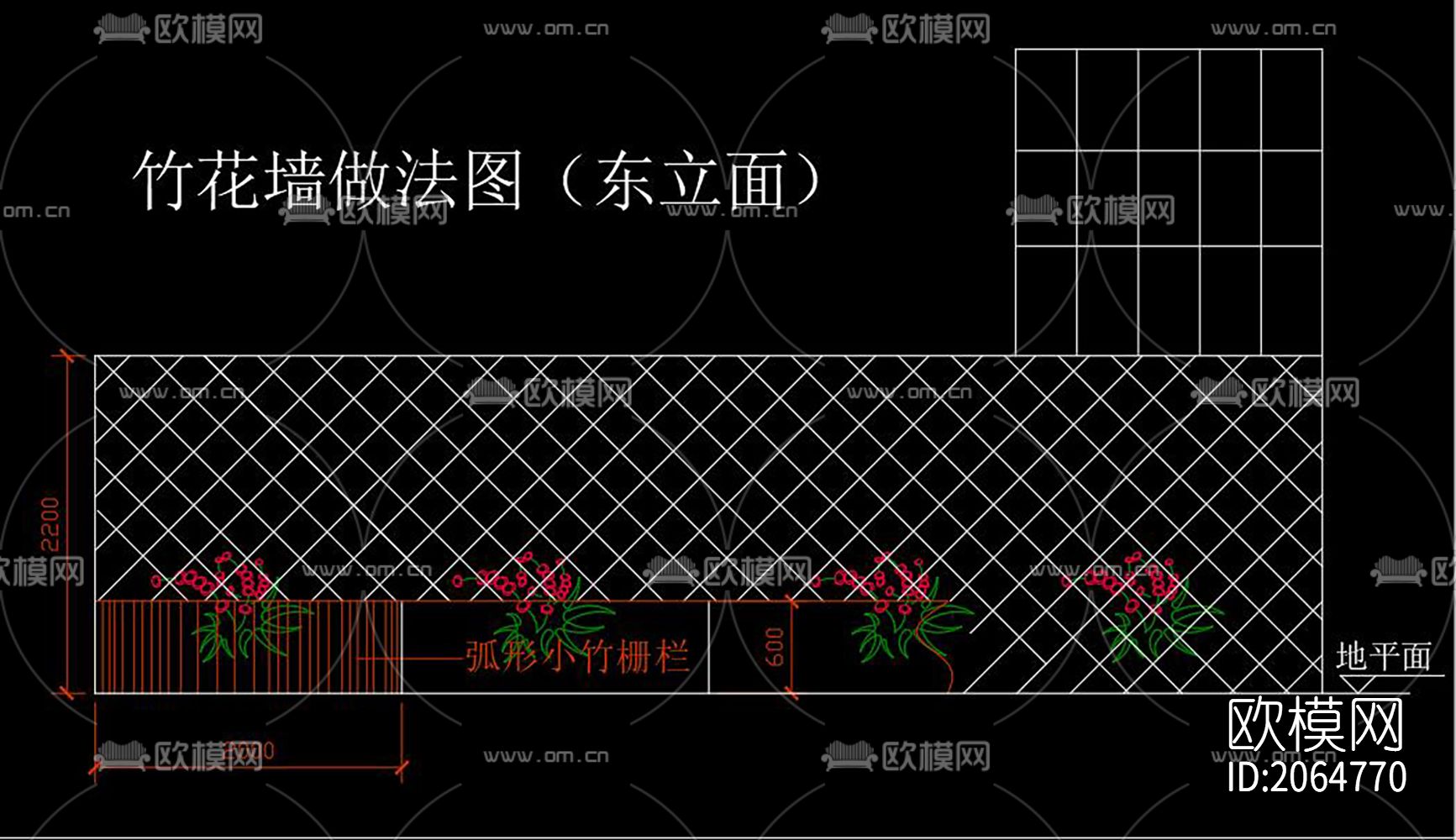 庭院景观cad图纸下载（渲染图4）