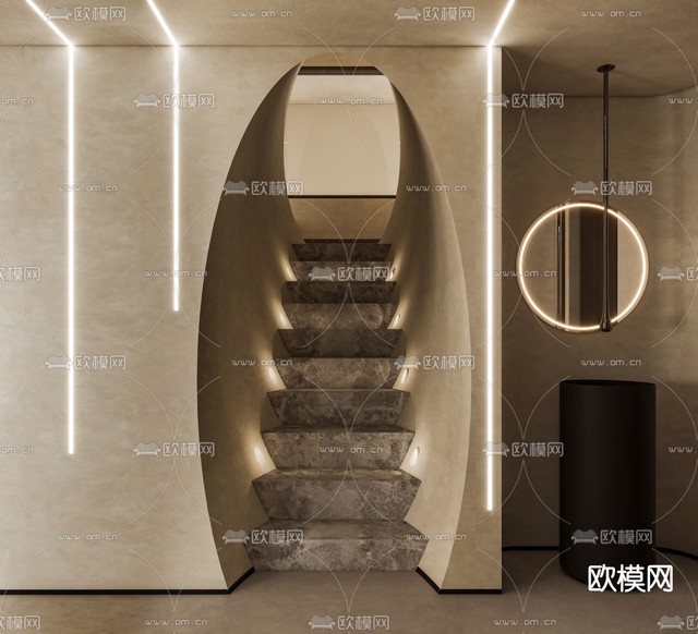 侘寂风美容店3d模型下载(渲染图3)