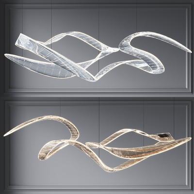  现代艺术装饰吊灯su模型 