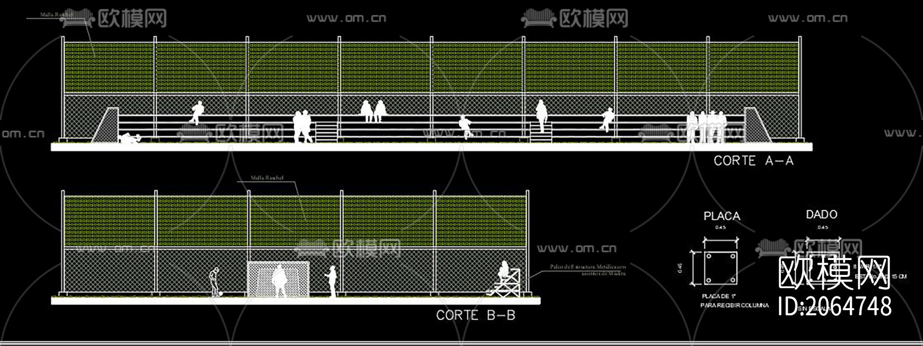 运动场cad图纸下载（渲染图5）