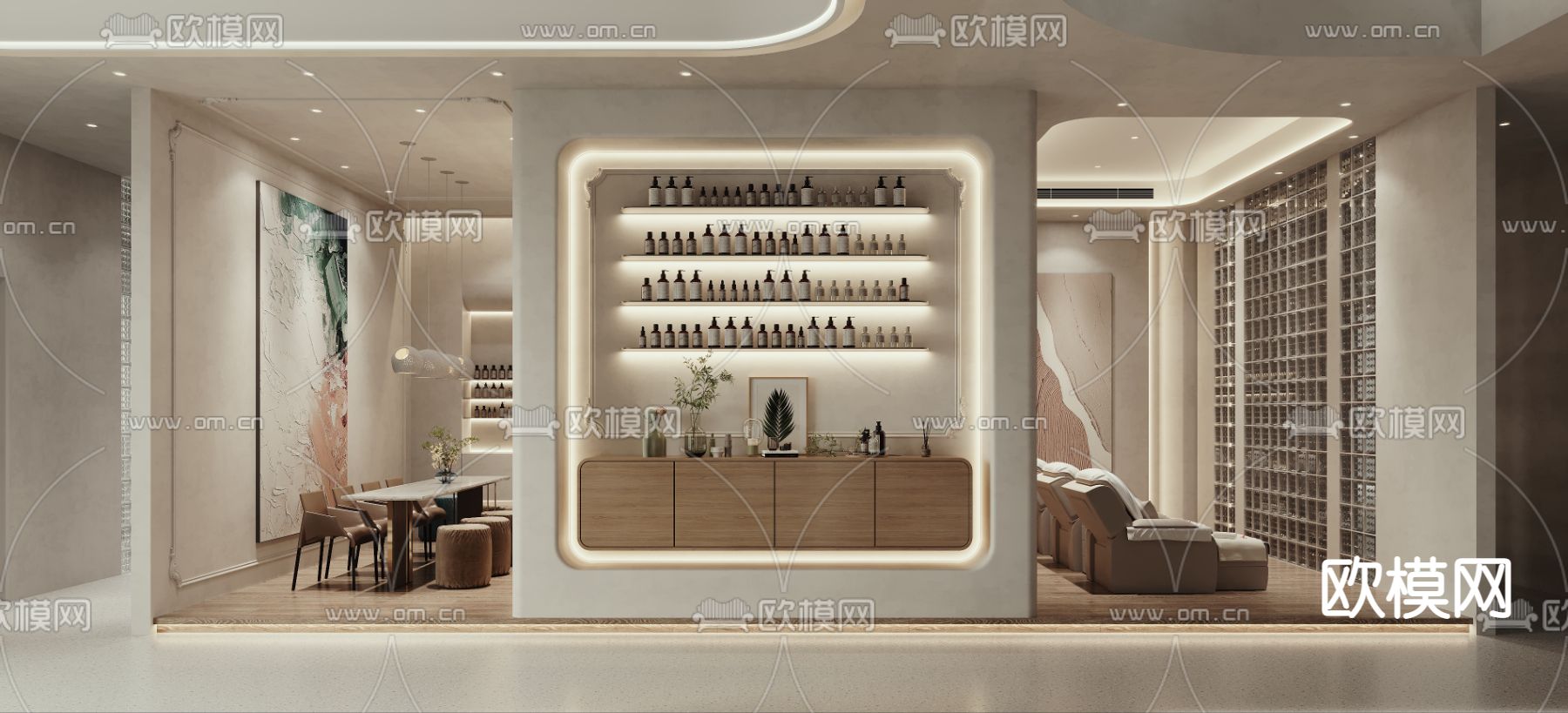 侘寂风美容院3d模型