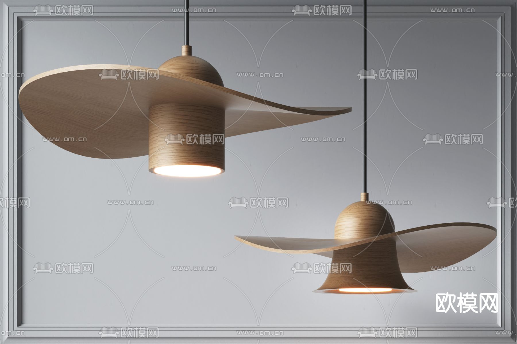 侘寂风创意吊灯su模型下载（渲染图1）