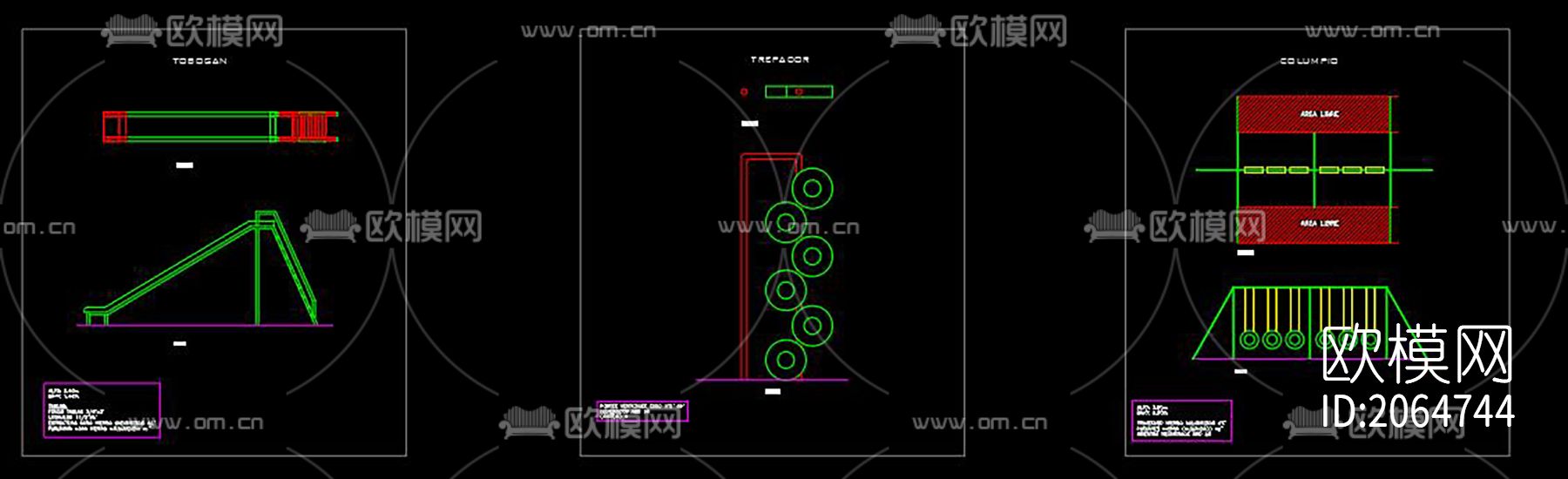 游乐场家具cad图纸下载（渲染图5）