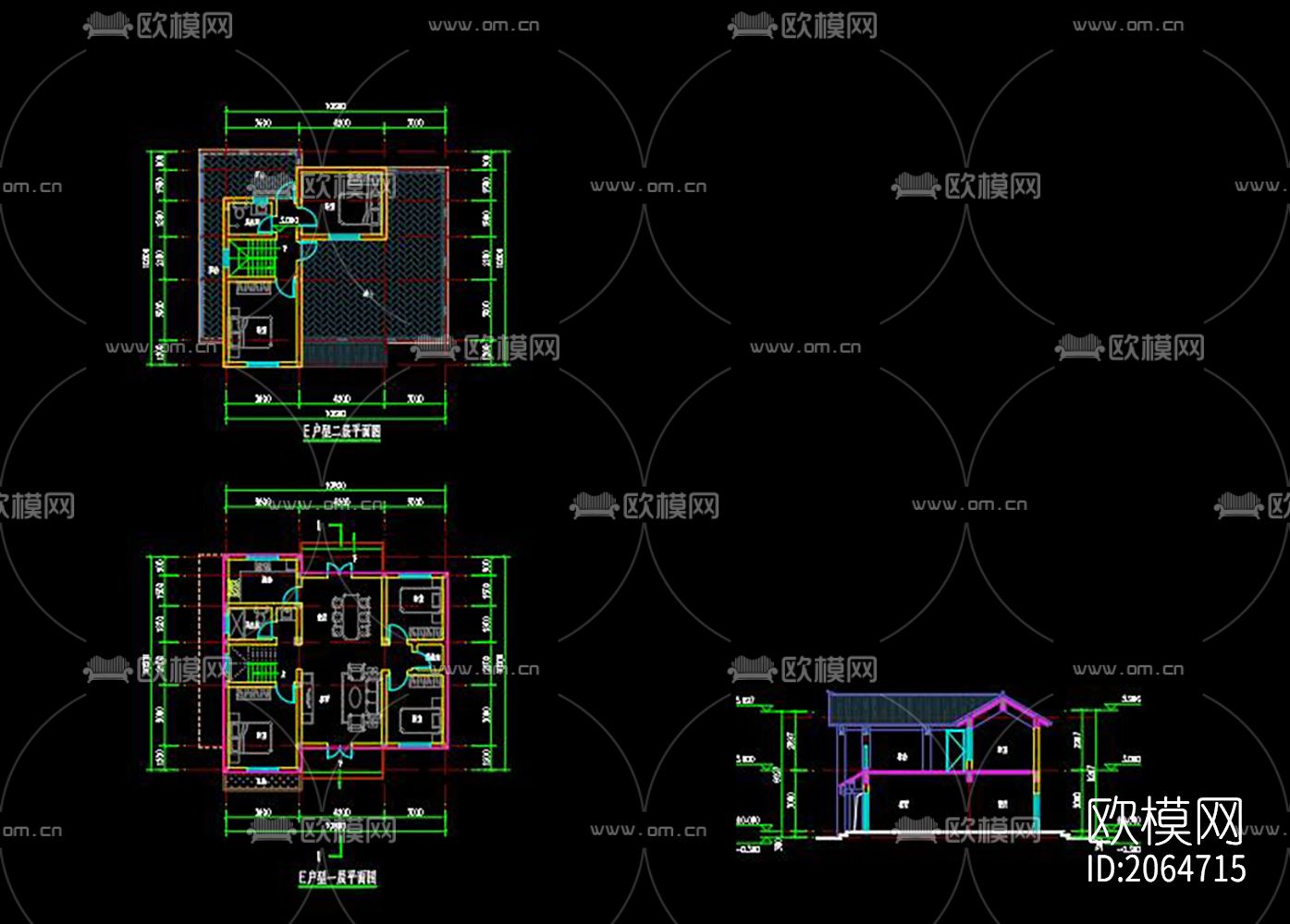 中式民宿cad图纸-免费3dmax模型库-欧模网